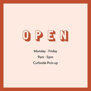 Red Frame Business Opening Hours Square Graphic COVID-19 재개