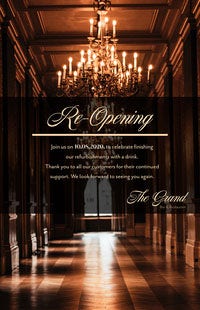 Chandelier Elegant Opening Poster COVID-19 재개