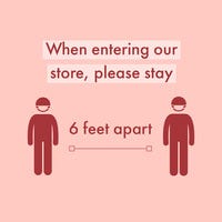 Pink and Red Social Distancing Safety Store Rules Announcement COVID-19 재개