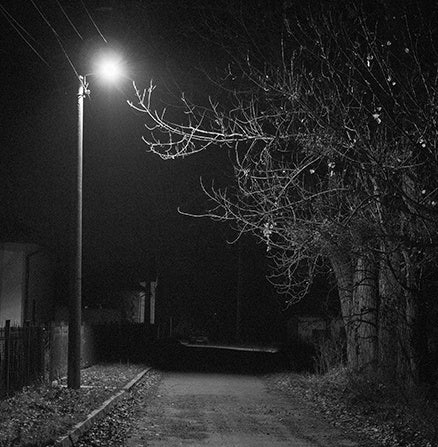 Quiet street at night