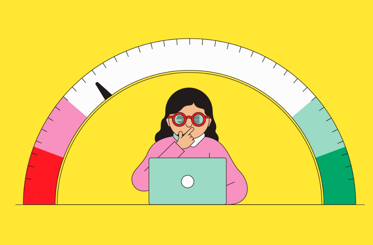 Illustration of a meter depicting the gauge for compressing a photo, from a small to large image size.