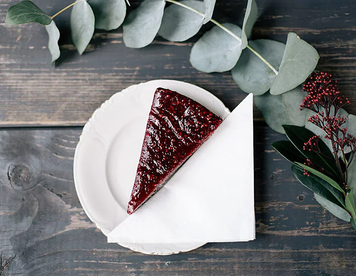 A product photo of a dessert on a plate.