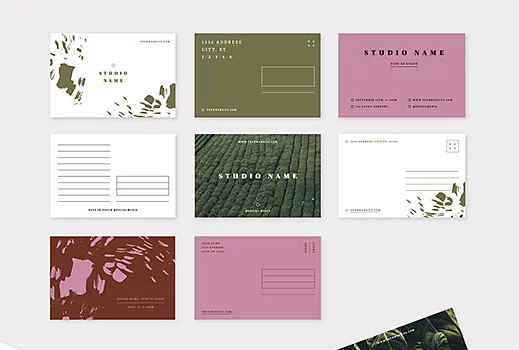 Postcard design template for Adobe Illustrator