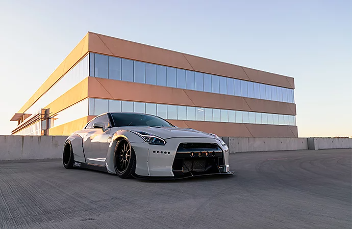 Photo of the front view of a sports car