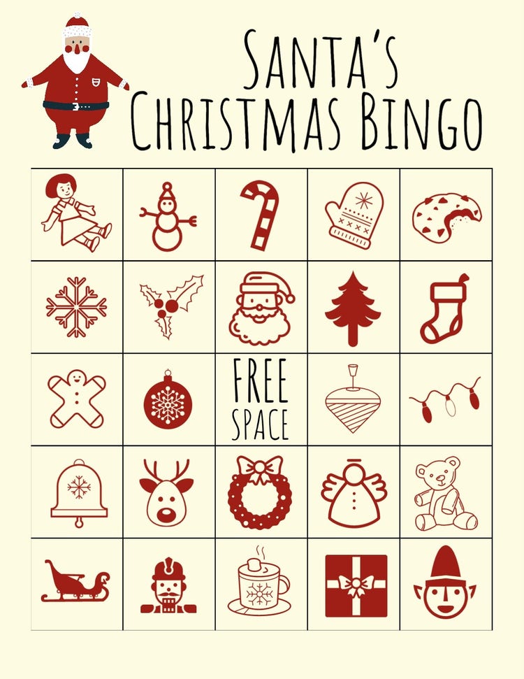 Red and Yellow Christmas Bingo