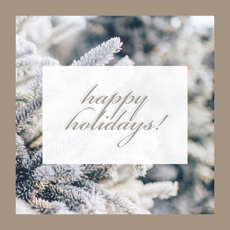 Beige Elegant Cursive Happy Holidays Instagram Square