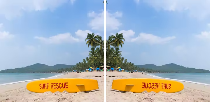 Before and after of image being flipped horizontally