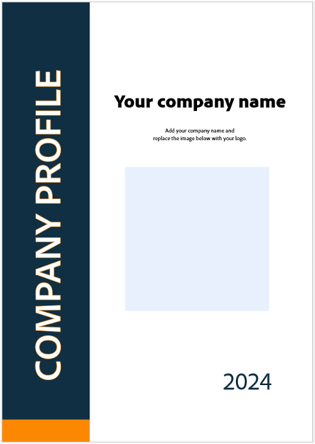 Screenshot of the cover page from the free downloadable company profile PDF template.