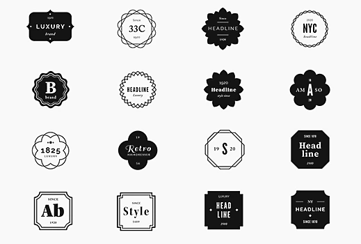 Collage of various logo design templates for Adobe Illustrator