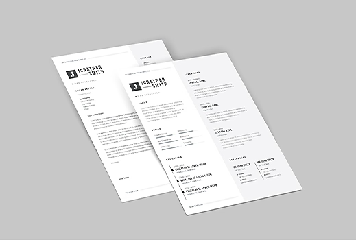 Template ng design ng resume para sa Adobe Illustrator