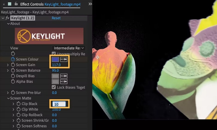 Mask objects in keylight