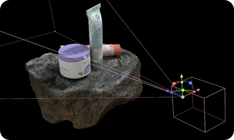 Image depicting the animation of some cosmetic products