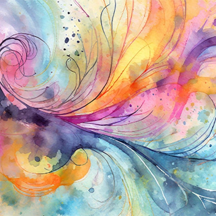 AI-generated watercolor painting using Adobe Firefly