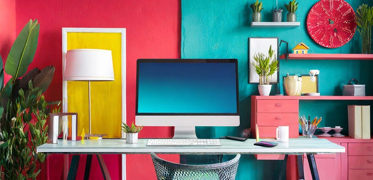colorful home office