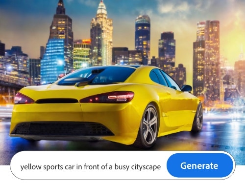 Firefly generated yellow sports car