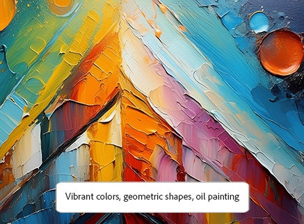 ai generated art of oil painting with vibrant colors and geometric shapes