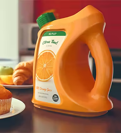 3d rendering of and orange juice jug.