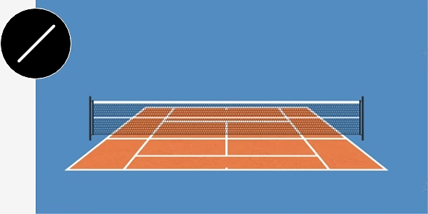 A graphic design featuring a tennis court that has been created using lines in Photoshop.