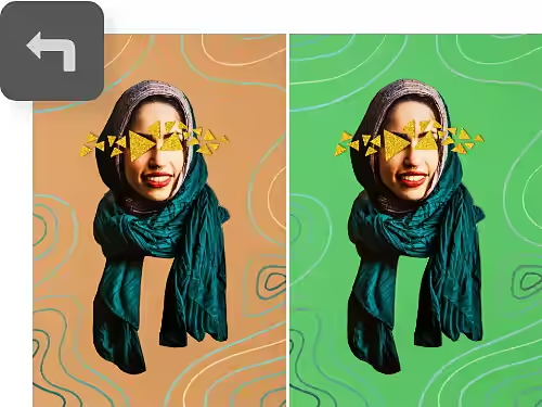 An example of a reset Smart Object feature being used to change the background color of an image.