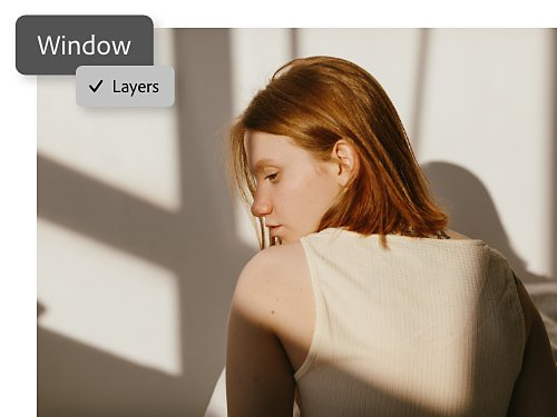 Window button superimposed on a photo of a person.