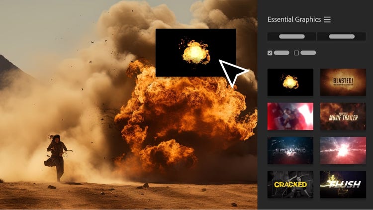 explosion effect being added to video footage