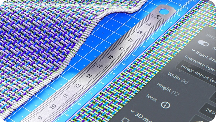 Texture being measured by a ruler