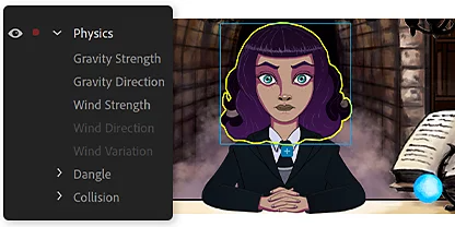 Adding realistic hair movement to a character in Adobe Character Animator