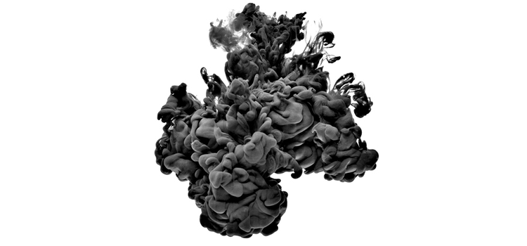 Abstract black smoke cloud design.