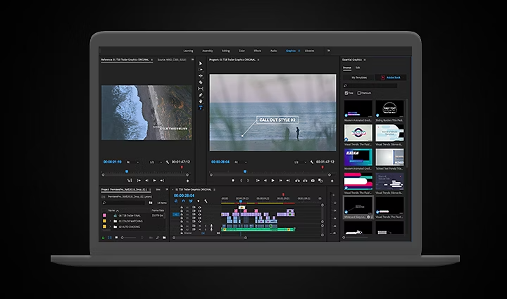 Adding motion graphics templates to video in Adobe Premiere Pro