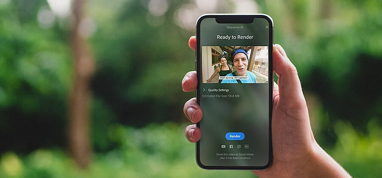 การเรนเดอร์วิดีโอบนสมาร์ทโฟนใน Premiere Rush