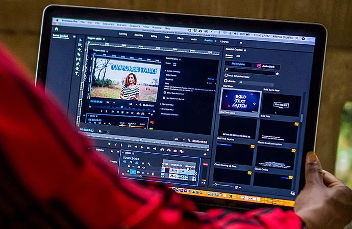 ภาพการตัดต่อวิดีโอใน Adobe Premiere Pro