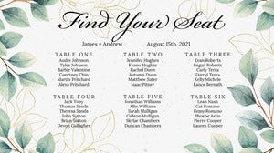 Botanical Wedding Seating Chart Wedding Seating Chart