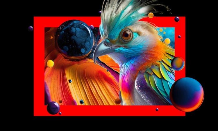 AI-generated image of a colourful bird