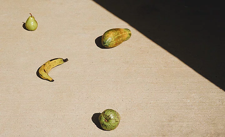 Photo of fruit artistically laid on ground