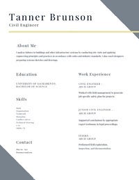 Modern Civil Engineer Resume Resume Examples