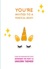 White Orange and Yellow Birthday Invitation Birthday Design