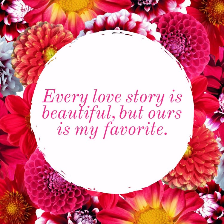 Floral Inspirational Sentence on Love Instagram Square
