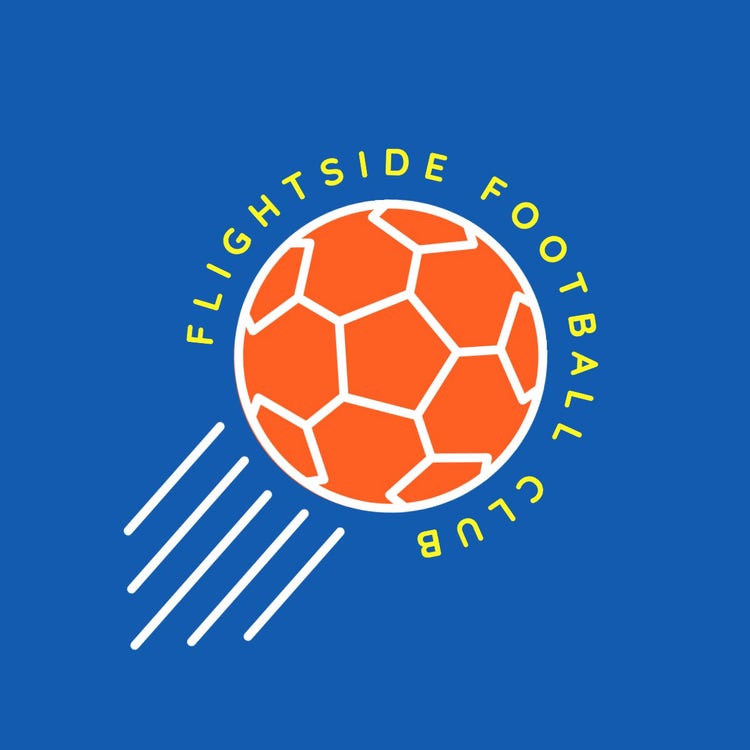 Blue Orange Yellow & White Football Club Logo