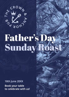 Blue & White Father's Day Roast A3 Poster