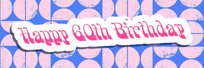 Pink And Blue Vintage Pattern Birthday Banner