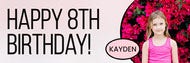 Black & Pink Kid's Birthday Banner