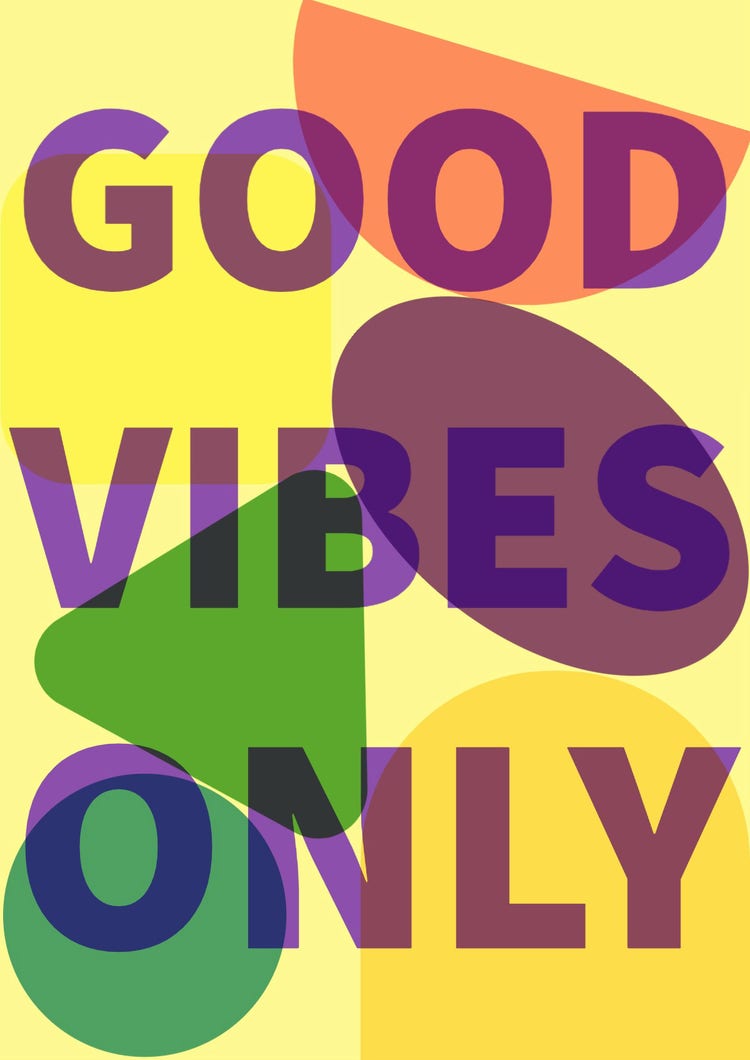 Purple Bold Good Vibes A3 Poster