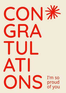 White & Red Graduation Greeting Card