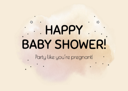 Cream Watercolor Baby Shower Card