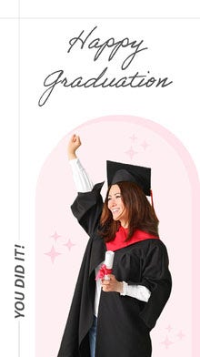 Pink White Happy Graduation Instagram Story
