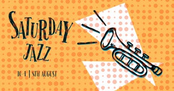 Orange and Black Jazz Party Ad Facebook Banner Facebook Image Size