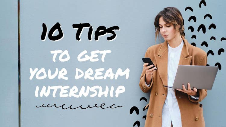 Black & Blue Doodles Internship Tips Youtube Thumbnail