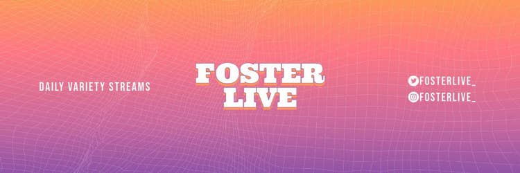 Purple Orange Gradient Foster Live Streams Twitch Banner