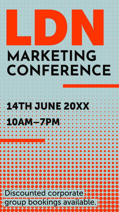 Blue & Orange Marketing Conference Instagram Story Ad