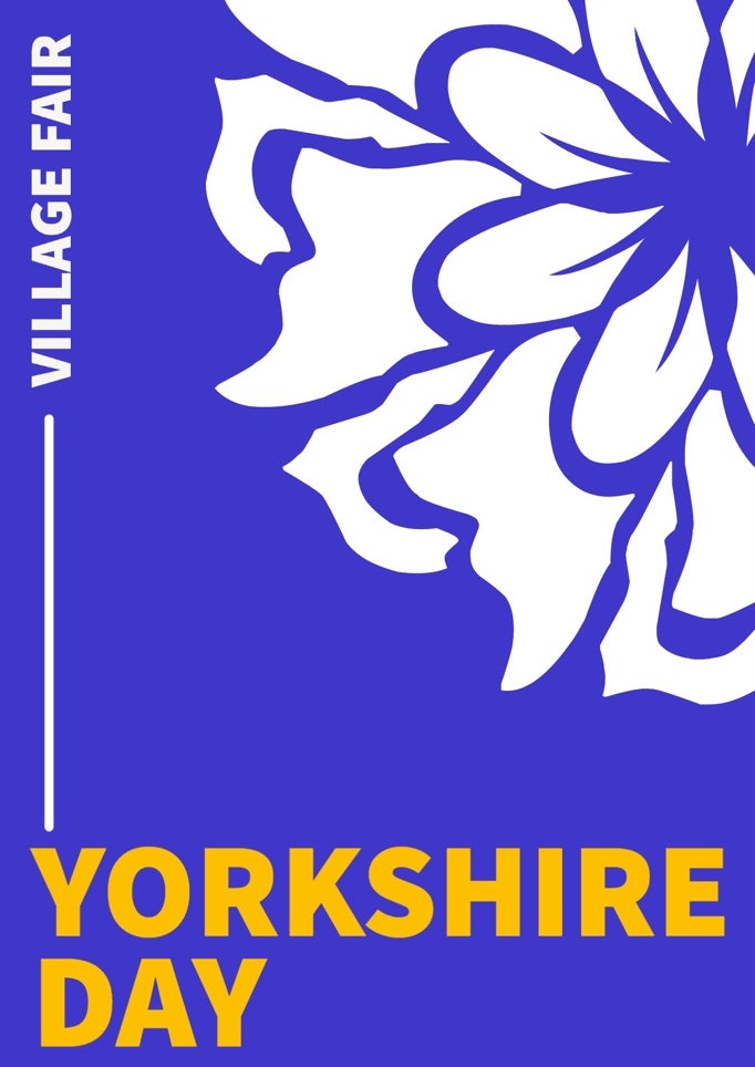 Blue Village Fete Yorkshire Day A3 Poster YORKSHIRE DAY VILLAGE FAIR